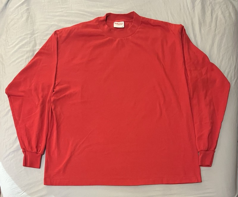 Vintge Sunbelt Sportswear T Shirt XL Mens red Long Sleeve Single Stitch 90s USA
