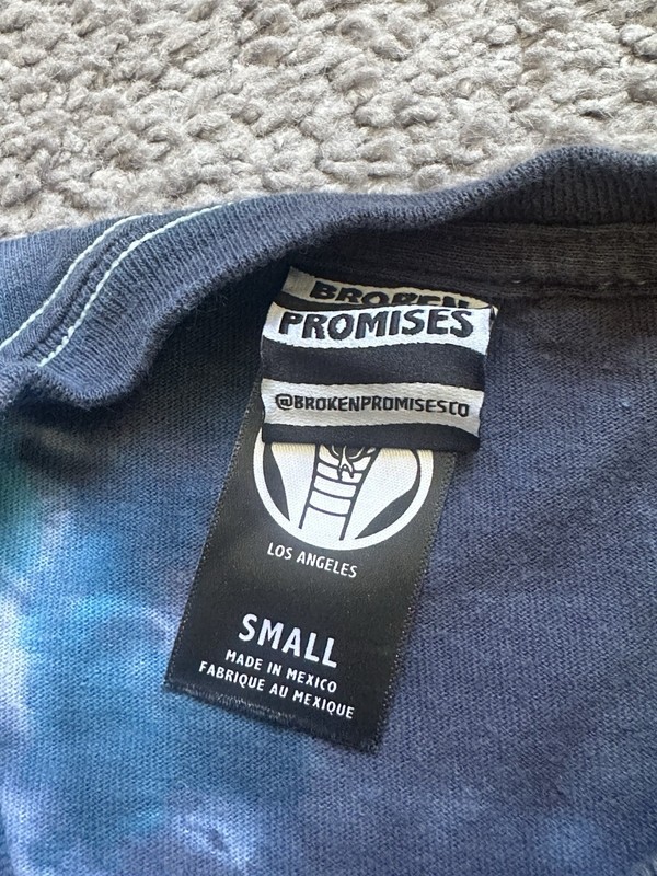Broken Promises Emotional Graphic Logo Tie-Dye Tee Crew Neck Short Sleeve S gallery