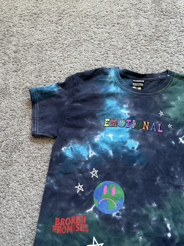 Broken Promises Emotional Graphic Logo Tie-Dye Tee Crew Neck Short Sleeve S gallery