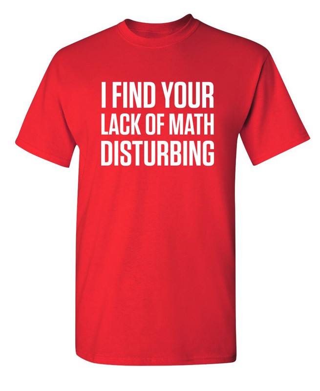 Math is Disturbing Sarcastic Humor Graphic Super Soft Ring Spun Funny T Shirt gallery