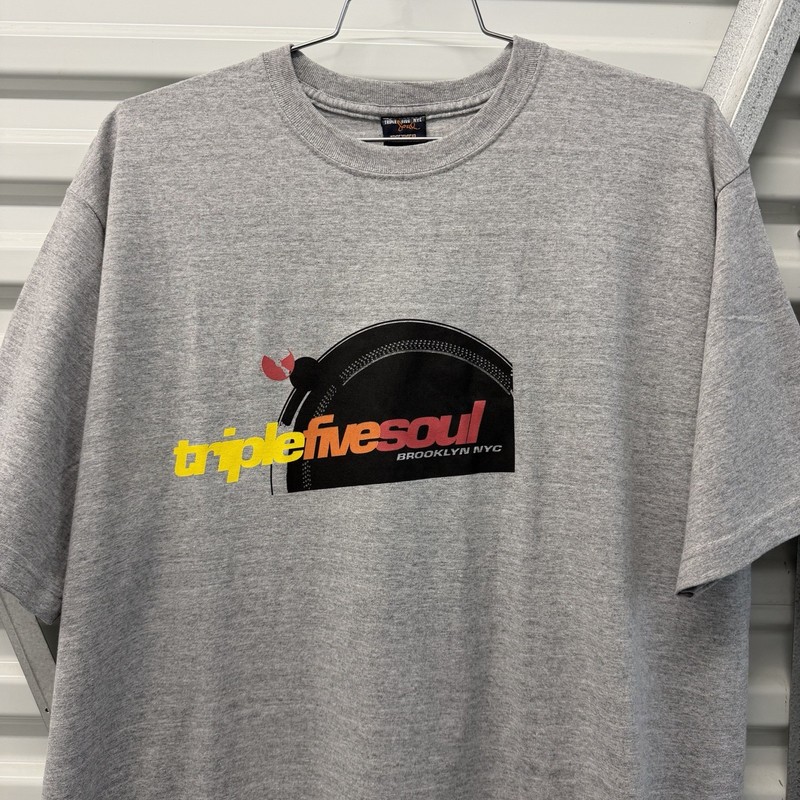 Vintage Triple Five Soul NYC Turntable Graphic T Shirt XXL 555 90s Hip Hop Urban