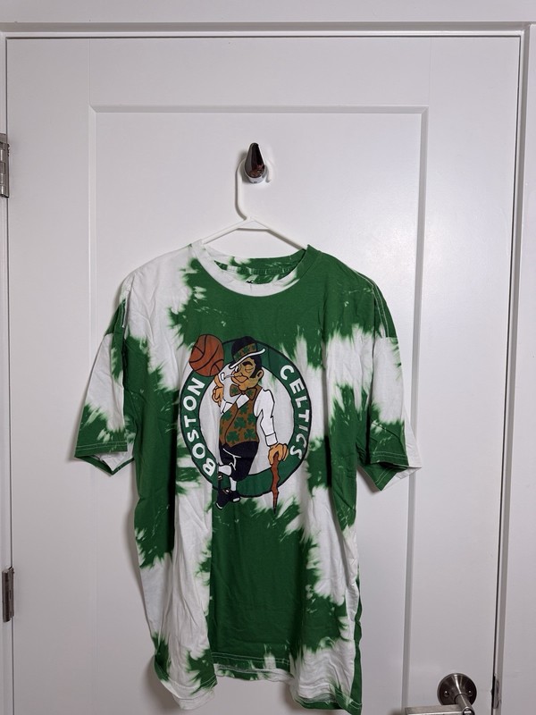 Hollister Boston Celtics NBA Tie-Dye Green/White Oversized Shirt, Size XL
