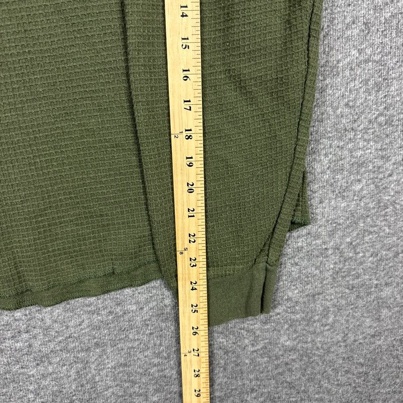Marine Layer Shirt Mens M/L Green Waffle Knit Henley Long Sleeve Supima USA Made gallery