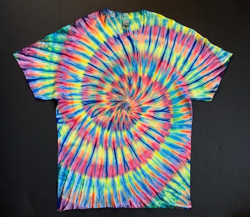 *New* 2XL – Sm Handmade Tie Dye, Magic Bus Spiral, Crew or V-Neck