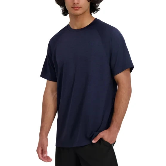 Champion Men's Active Raglan T-Shirt Moisture-Wicking- Crew Black /Navy/ Green gallery