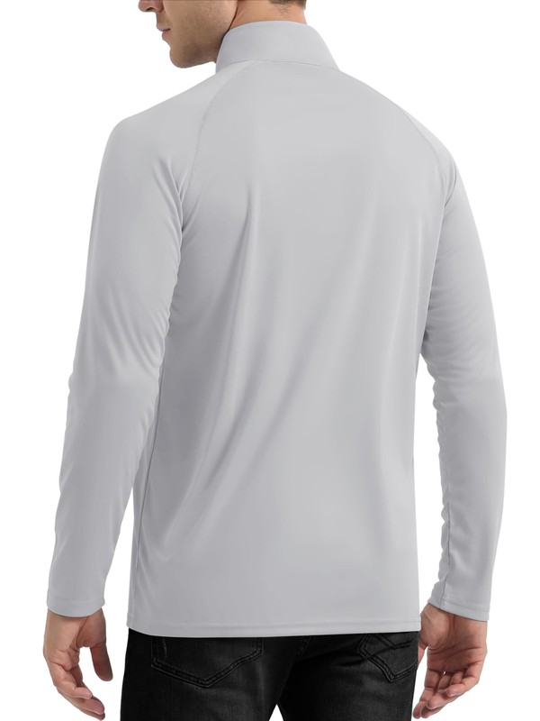 UPF50+ Mens 1/4 Zip UV Shirts Sun Protection Outdoor Fishing Performance T-Shirt gallery
