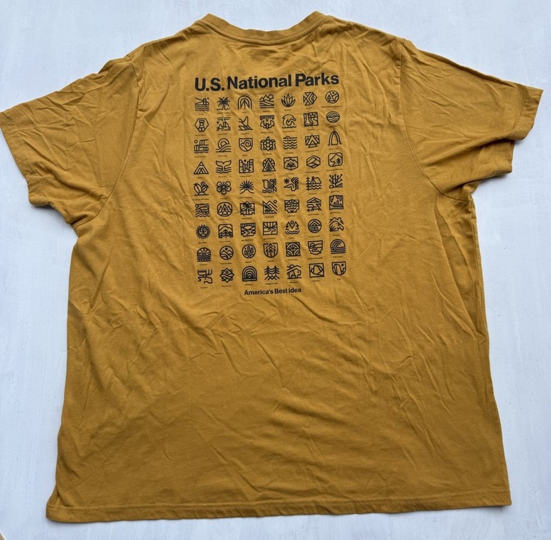 The Landmark Project All National Parks T-Shirt XXXL mustard Yellow Short Sleeve