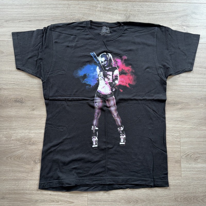Harley Quinn T-Shirt Adult LARGE Suicide Squad Graphic DC Comics Margot Robbie