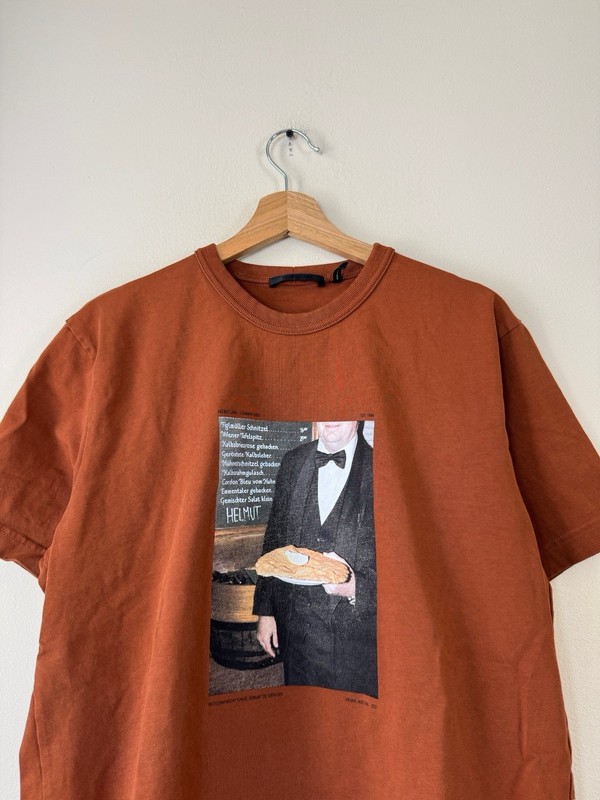 Helmut Lang Fashion Brand Vienna Austria Orange Tee Shirt - Medium gallery