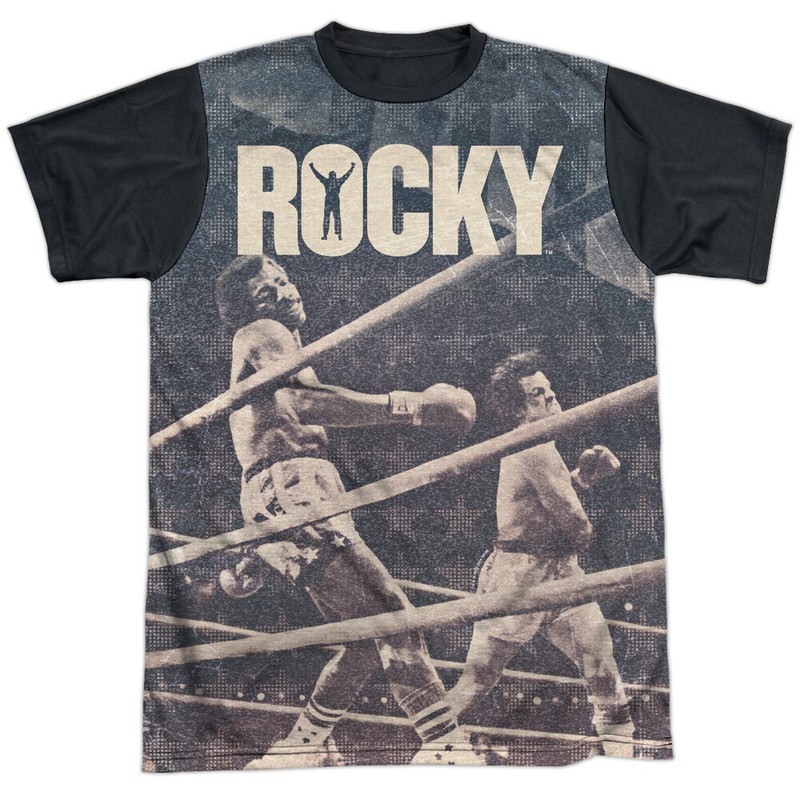 Rocky Battle Adult Halloween Costume T Shirt (Black Back), S-3XL