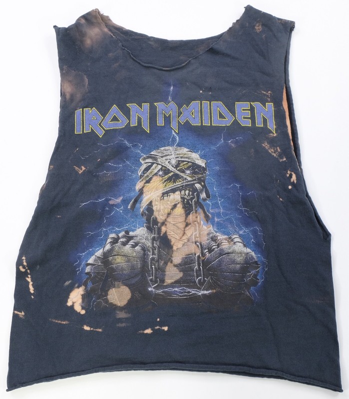 Rare Vintage Iron Maiden 1984-85 World Slavery Tour Sleeveless T Shirt 80s Black