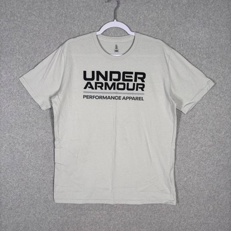 Under Armour Shirt Mens Medium Performance Apparel Graphic Loose Cotton Poly