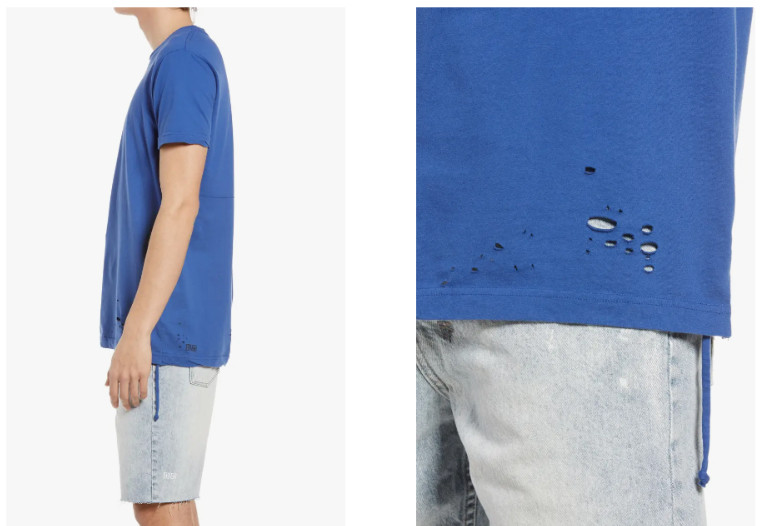 KSUBI Blue Cobalt Distressed Thrasher Crewneck T-Shirt 2XL Vintage Wash Cotton gallery
