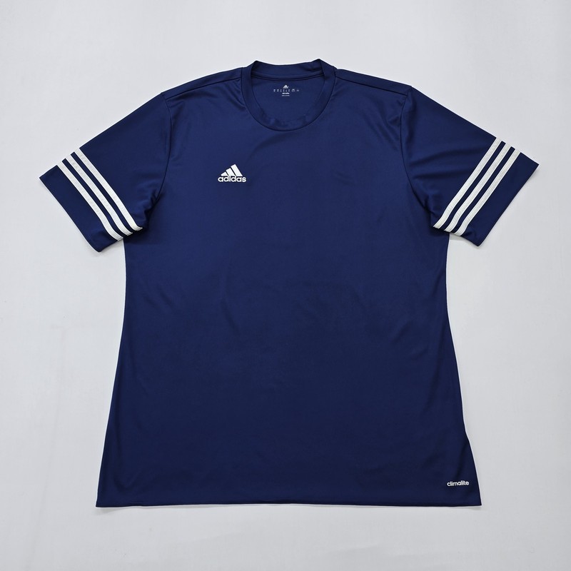 Adidas Men’s T-Shirt Navy Climalite Triple Stripe Size XL Condition New