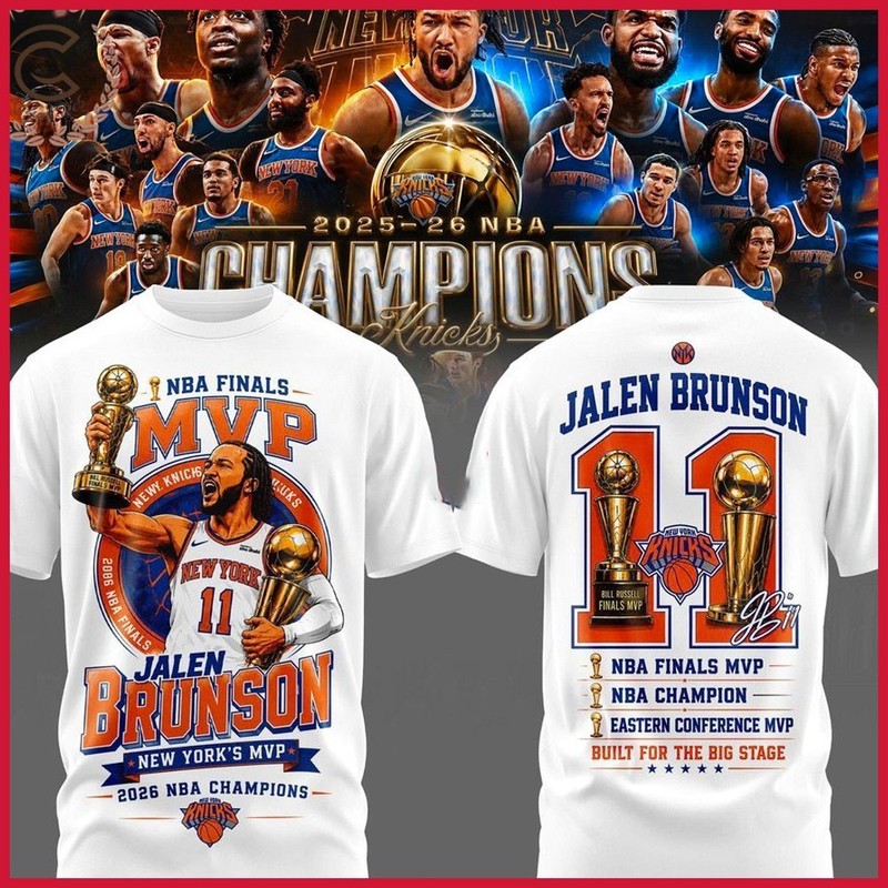 ✍️BEST PRICE - Jalen Brunson #11 New York Basketball 2026 Finals MVP Champs Tee gallery