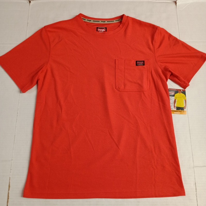 Wrangler Workwear Men’s Short Sleeve Performance Tee Cayenne Size S (34-36) NWT