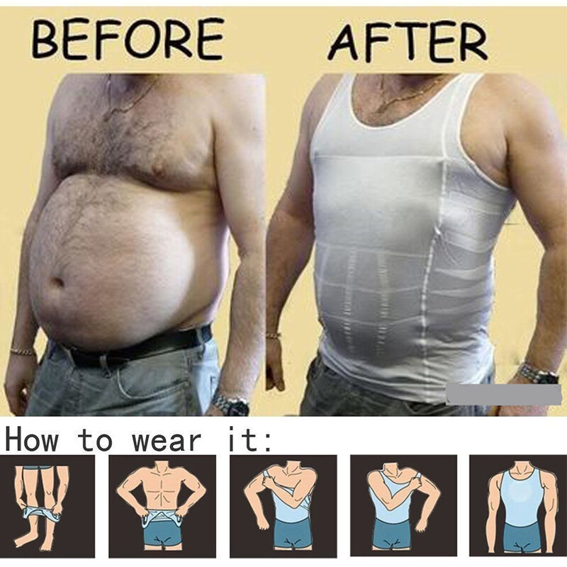 Men's Shaper Cooling T-Shirt Compression Belly Vest Slimming Underwear Tank Top gallery