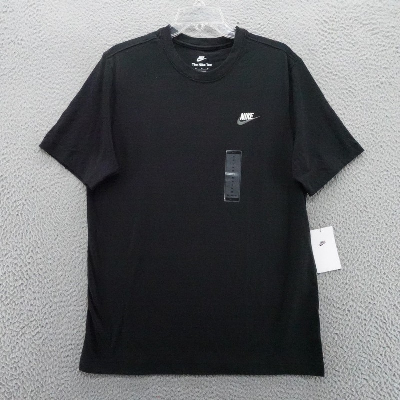Nike Mens Sportswear Essential Logo T Shirt Black Size Medium NEW