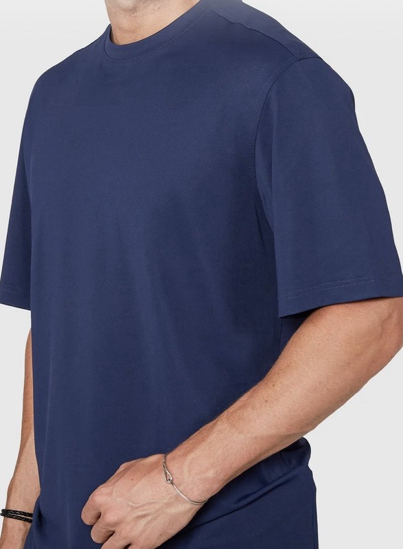 Peter Millar Mens Large Tall Navy Summer Comfort Short Sleeve T-Shirt Logo-Free