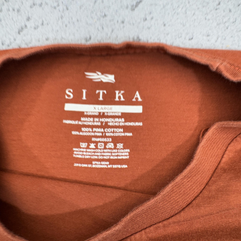 Sitka Gear Shirt Mens Large Orange Graphic Logo Spellout Hunting Fishing Hiking gallery