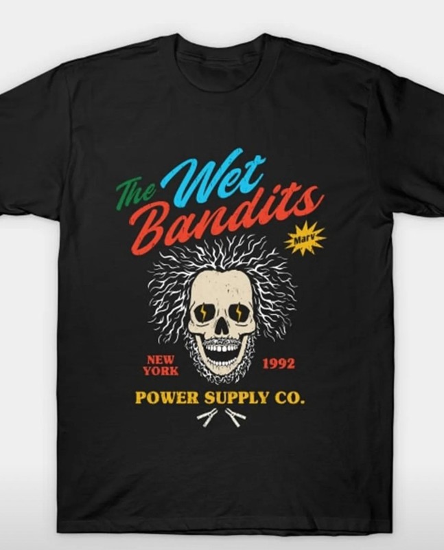 Great Home Alone Unisex Short Sleeve Wanted Wet Bandits Power Supply Company T