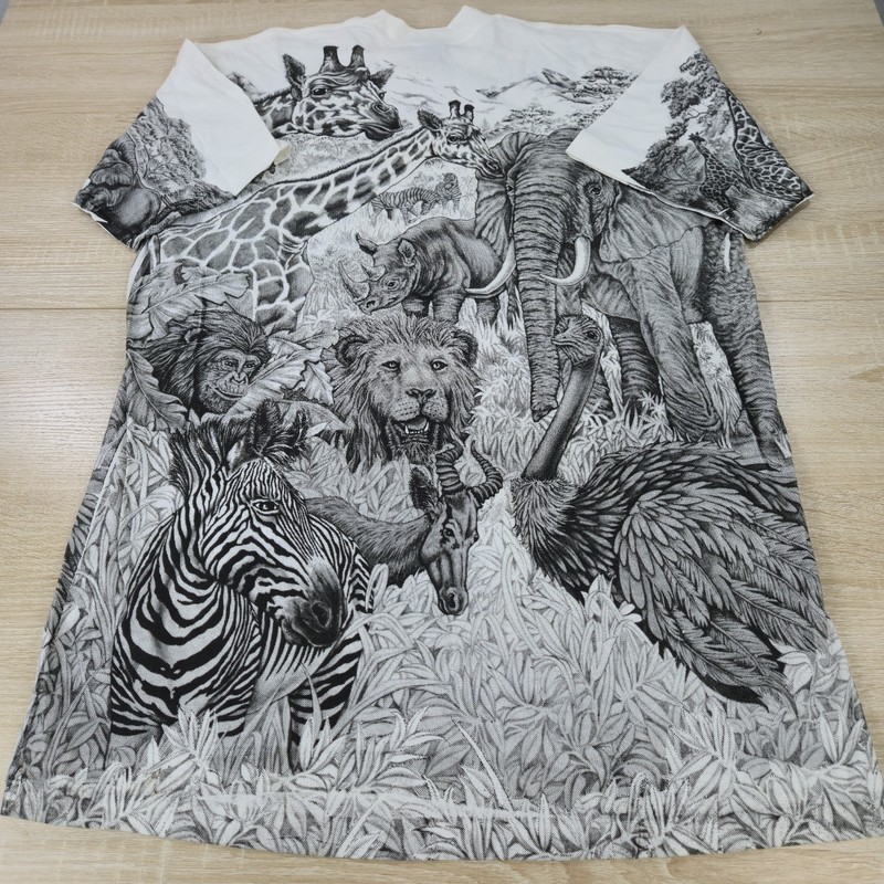 VINTAGE SINGLE STITCHED Men's XL Safari Jungle Double Sided Graphic AOP T Shirt gallery