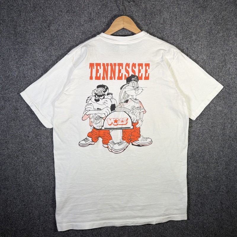 Vintage Tennessee Volunteers Shirt Large 90s Looney Tunes Rap Tee University USA