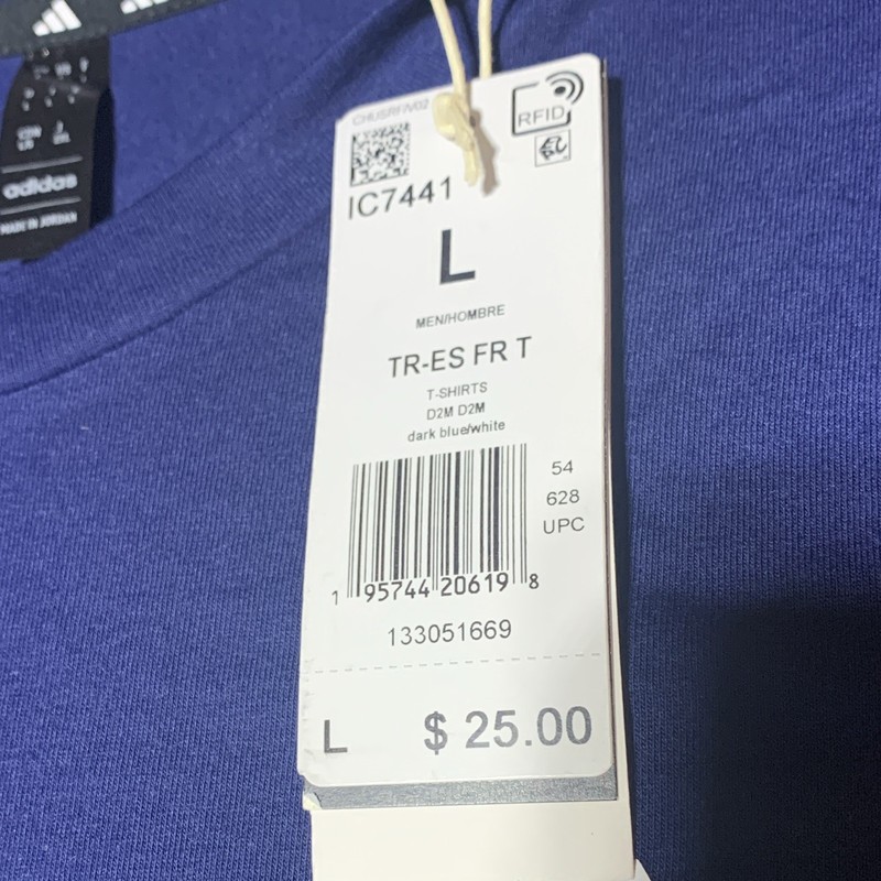 adidas Mens Cotton Jersey T-Shirt L Sporting City West Blue IC7441 gallery