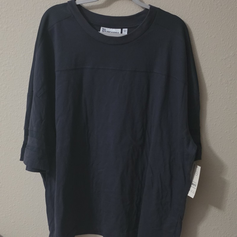 No Boundaries Men’s 3XL Gray Solid Oversized Crew Neck Short Sleeve Tee