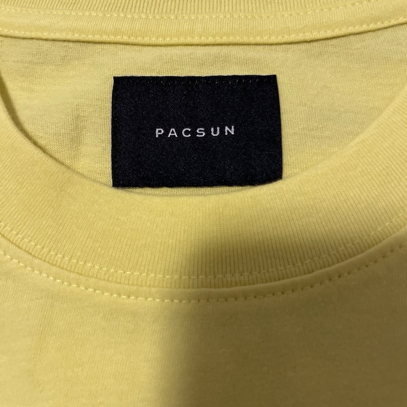 Pacsun Yellow Solid Crew Neck Short Sleeve T-Shirt L Palm Springs Embroidered gallery