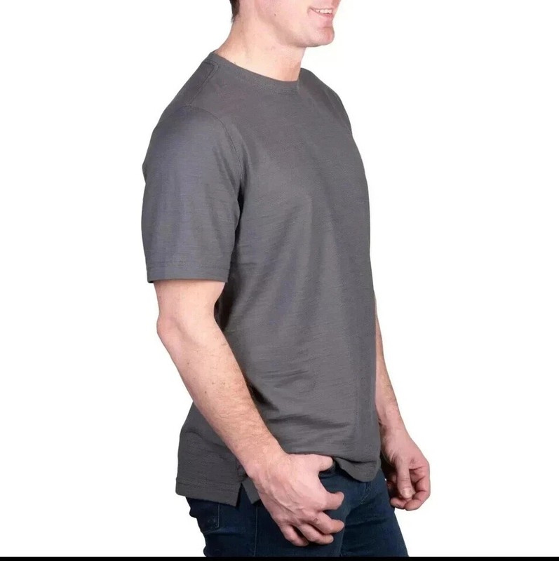 Kirkland Signature Men’s Pima Cotton Slub Tee, Gray, Size S gallery