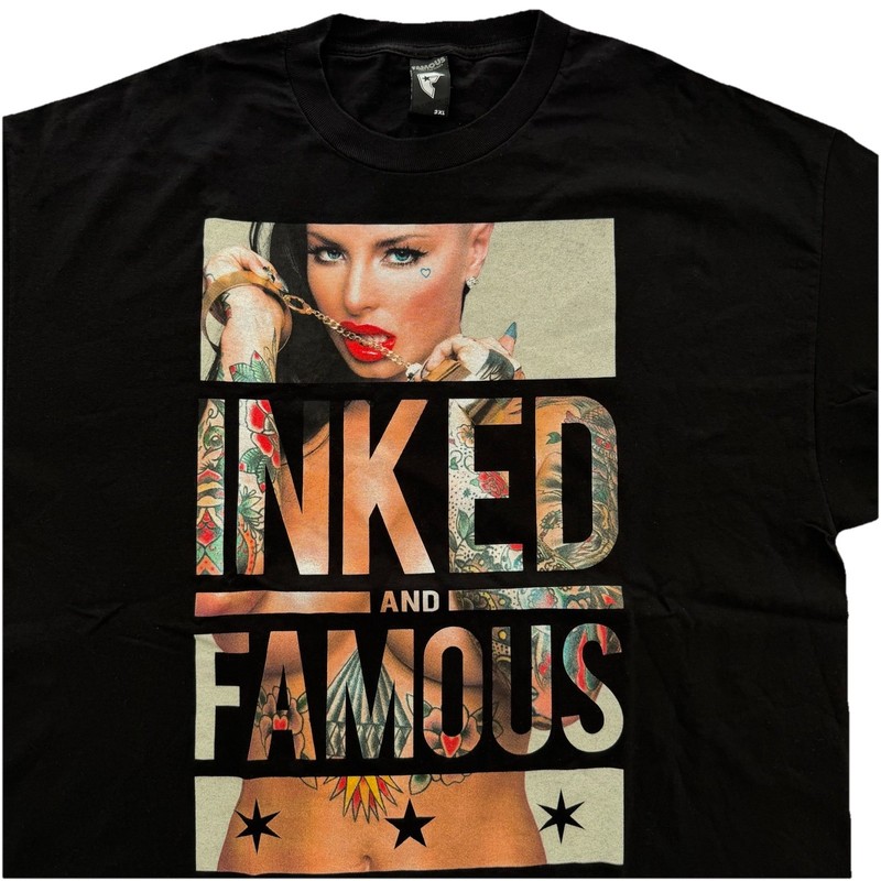 RARE Famous Stars and Straps Inked Magazine Cover Model CHRISTY MACK T-shirt XXL