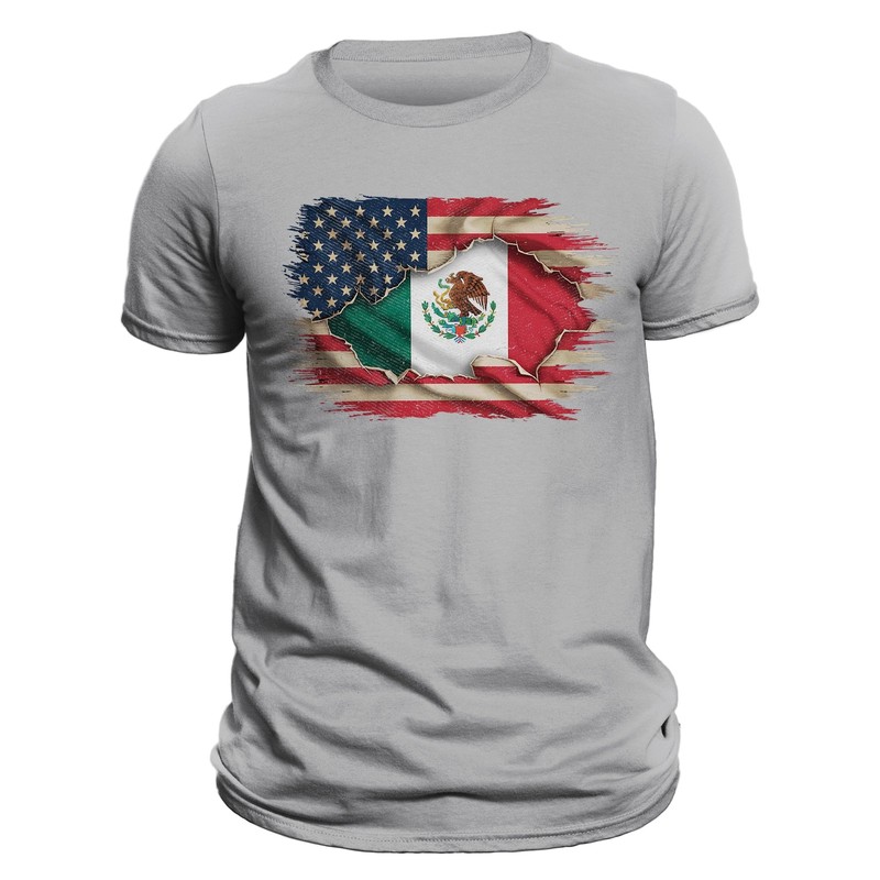 Mexican American Flag Mexican Roots Chicano Pride T-Shirt