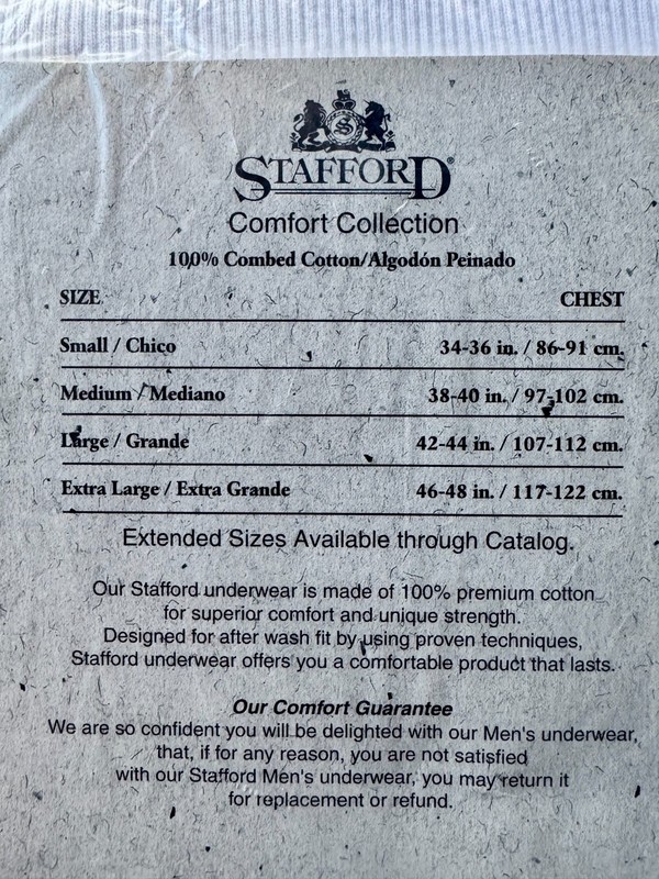 Mens Stafford 3 Pack Comfort Shirts 100% Combed Cotton Vtg Size Med Jc Penny gallery