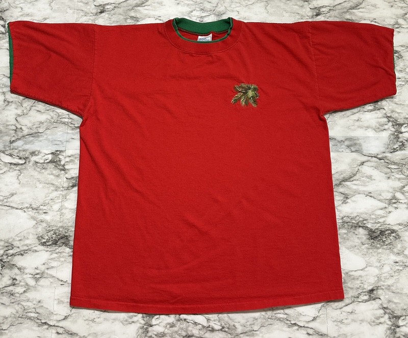 VTG Premier Sportswear Men’s T Shirt XL Red Short Sleeve Emb Logo Made in USA