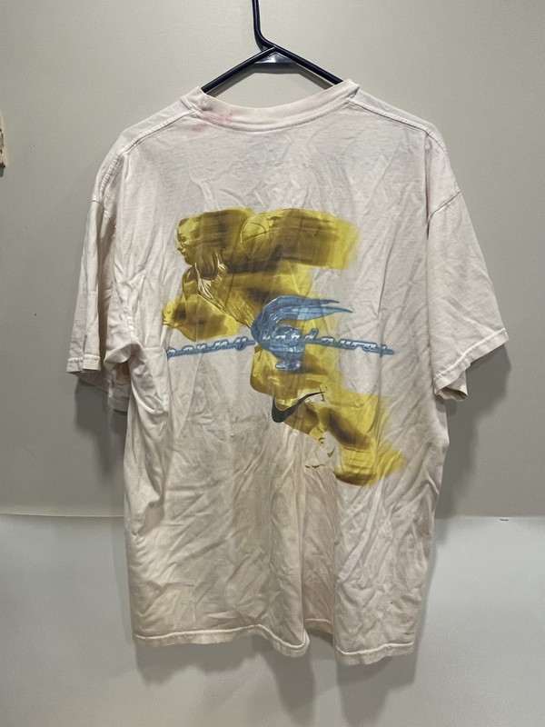 THRASHED Vintage 90s Nike Penny Hardaway T-Shirt Size L NBA STAINS & Pin HOLES