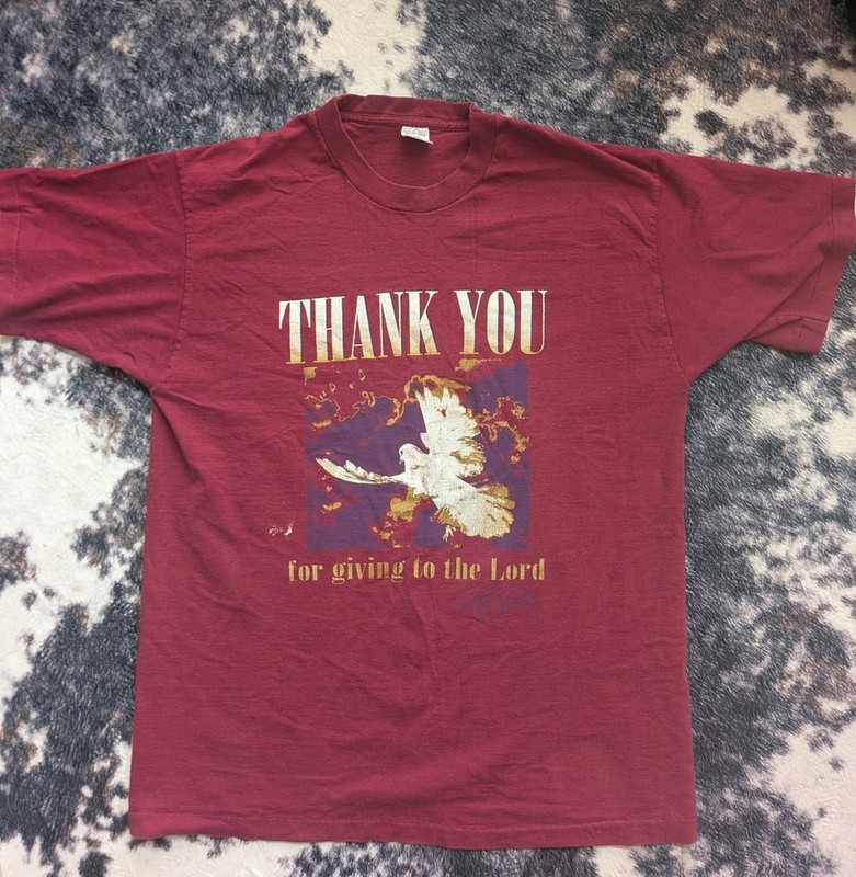 Vintage Single Stich Hanes God LovingUSA Dove Positive Christian T-shirt 80s-90s