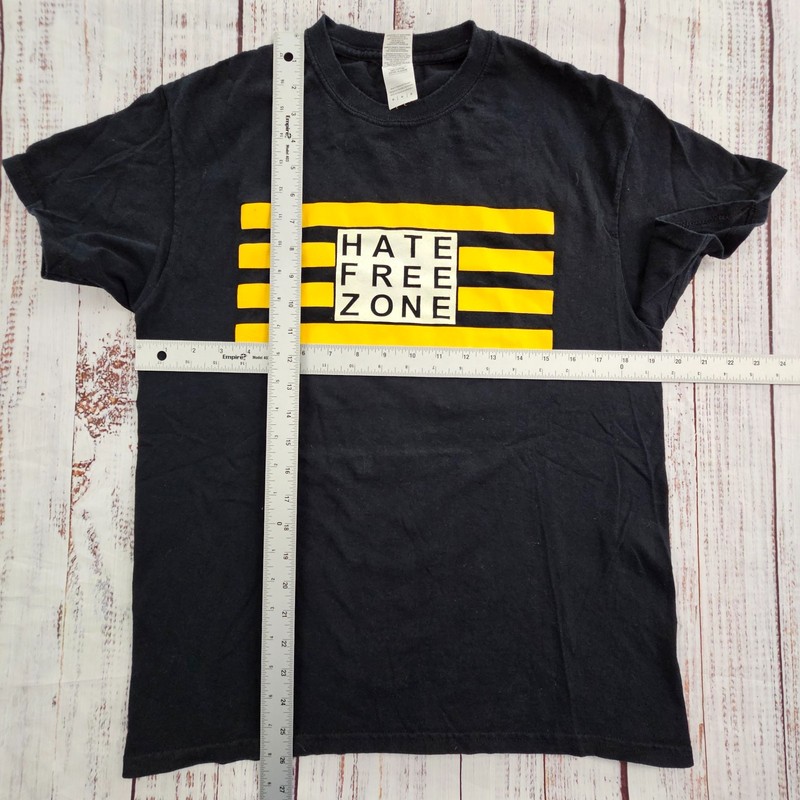 Hate Free Zone Black Short Sleeve Cotton T-Shirt Men's M gallery