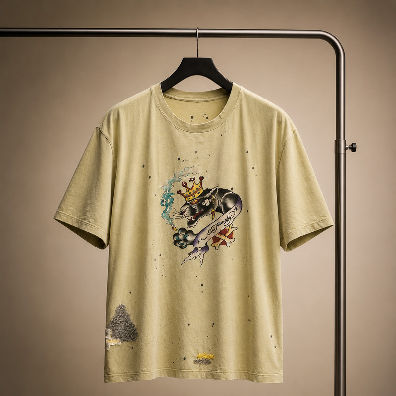 Ed Hardy by Christian Audigier VIP Production Smoking Rat King Tattoo Tee XL