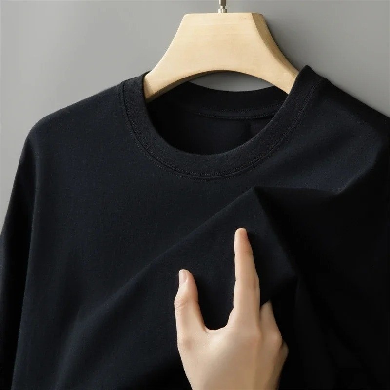 Men's T-Shirt Short Sleeve Casual Cotton Fabric Solid Color Crew Neck T-Shirt gallery