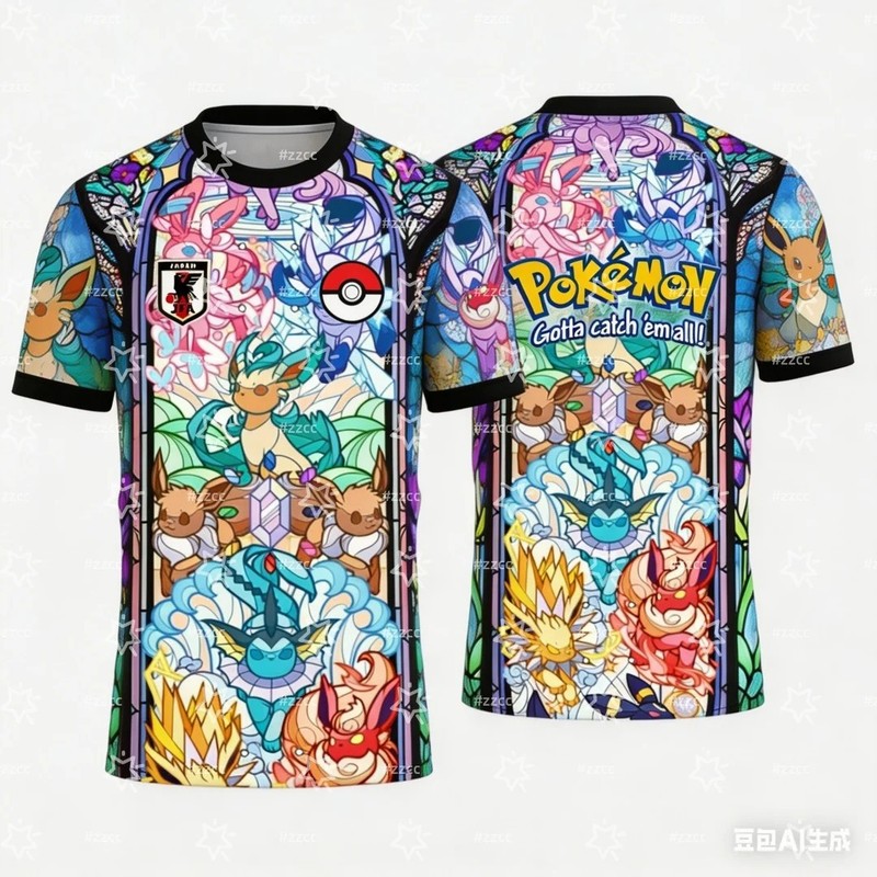 Pokemon Football T-Shirts Breathable Quick Dry Football Jerseys 3D Print gallery