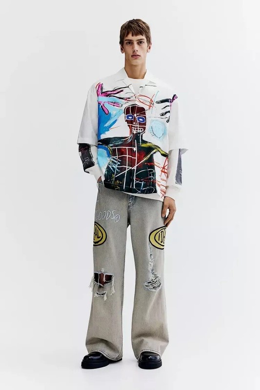 BASQUIAT X WHO DECIDES WAR X H&M - LOOSE FIT COTTON RESORT SHIRT - 3XL gallery