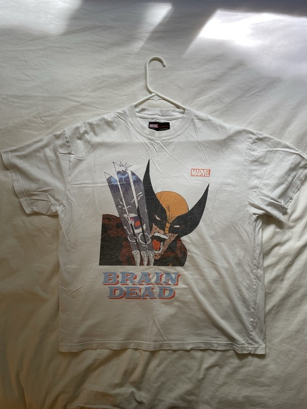 Brain Dead Marvel X-Men Wolverine T-Shirt Size Large White Used!