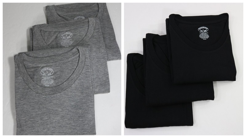 Brooks Brothers 1818 Men’s Crewneck Cotton Undershirt Black w/ logo 3pcs/Pack