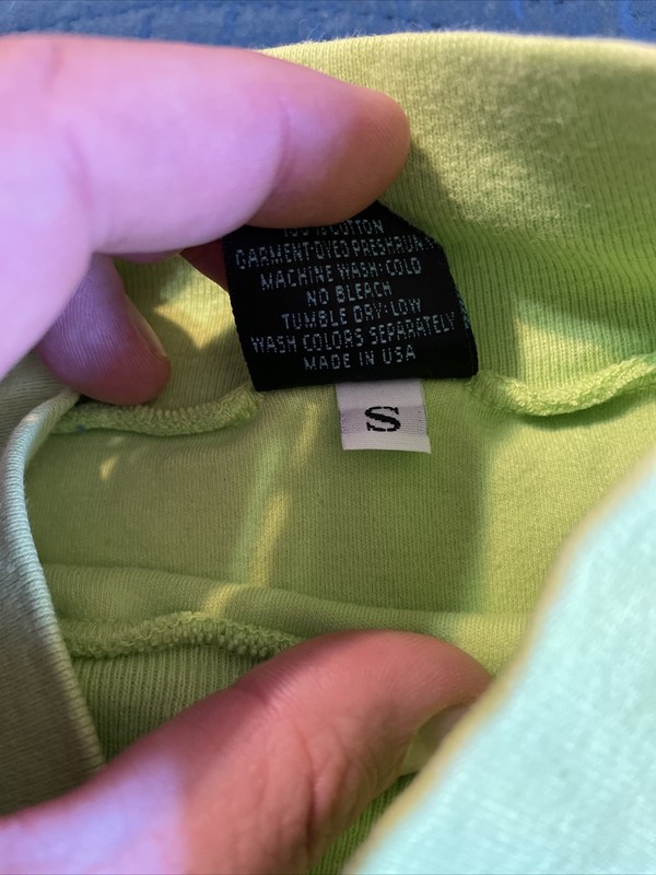 VINTAGE 90'S LIME GREEN SHIRT, HIGH NECK, SAN FRANCSICO CITY STREETS L gallery