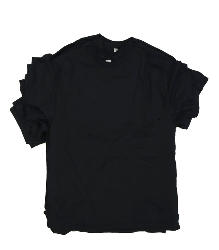 Lot of 16 Gildan Adult Black Heavy Cotton Short Sleeve Blank Tees T-Shirts M