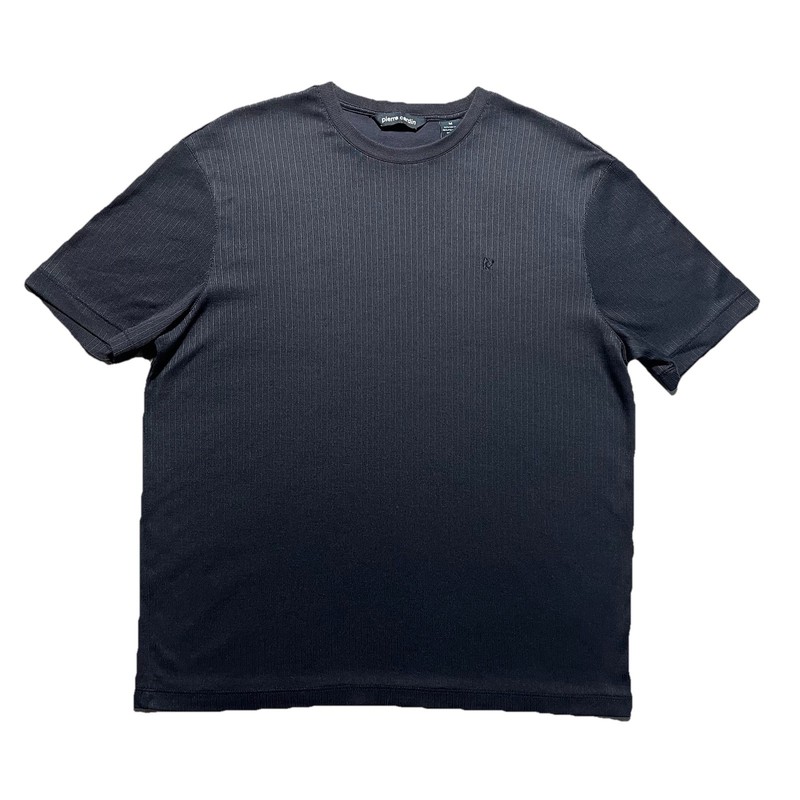 Vintage Pierre Cardin T Shirt Mens M Black Ribbed Minimal Designer