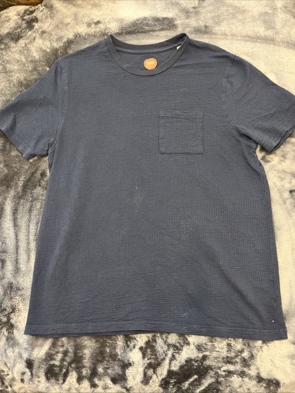 Common P eople Men's Navy Waffle Knit Pocket T-Shirt