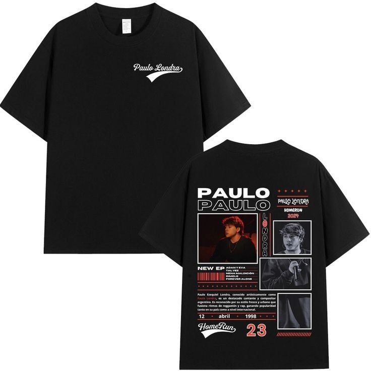 Paulo Londra Home Run April 12 1998 Music Fan Graphic T-shirt