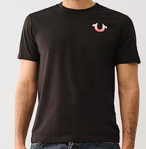 True Religion Men’s Gradient Buddha Tee Jet Black